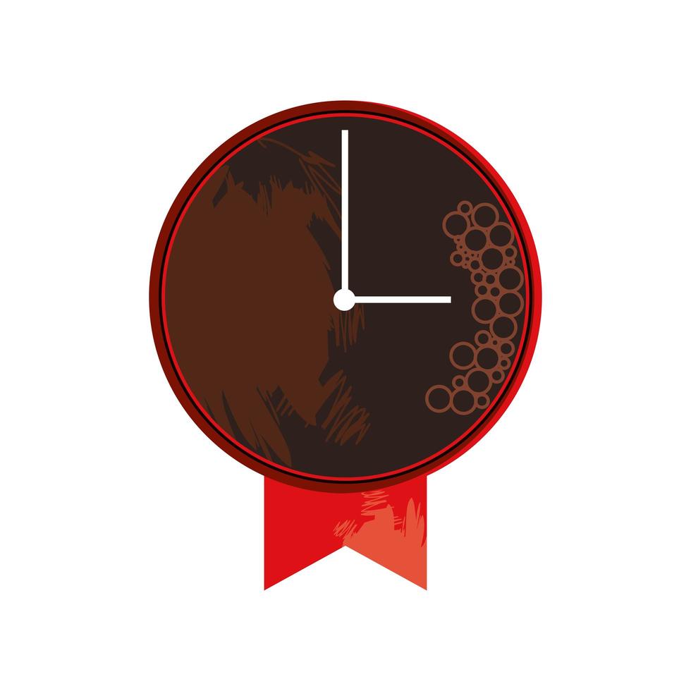 reloj, hora del café vector