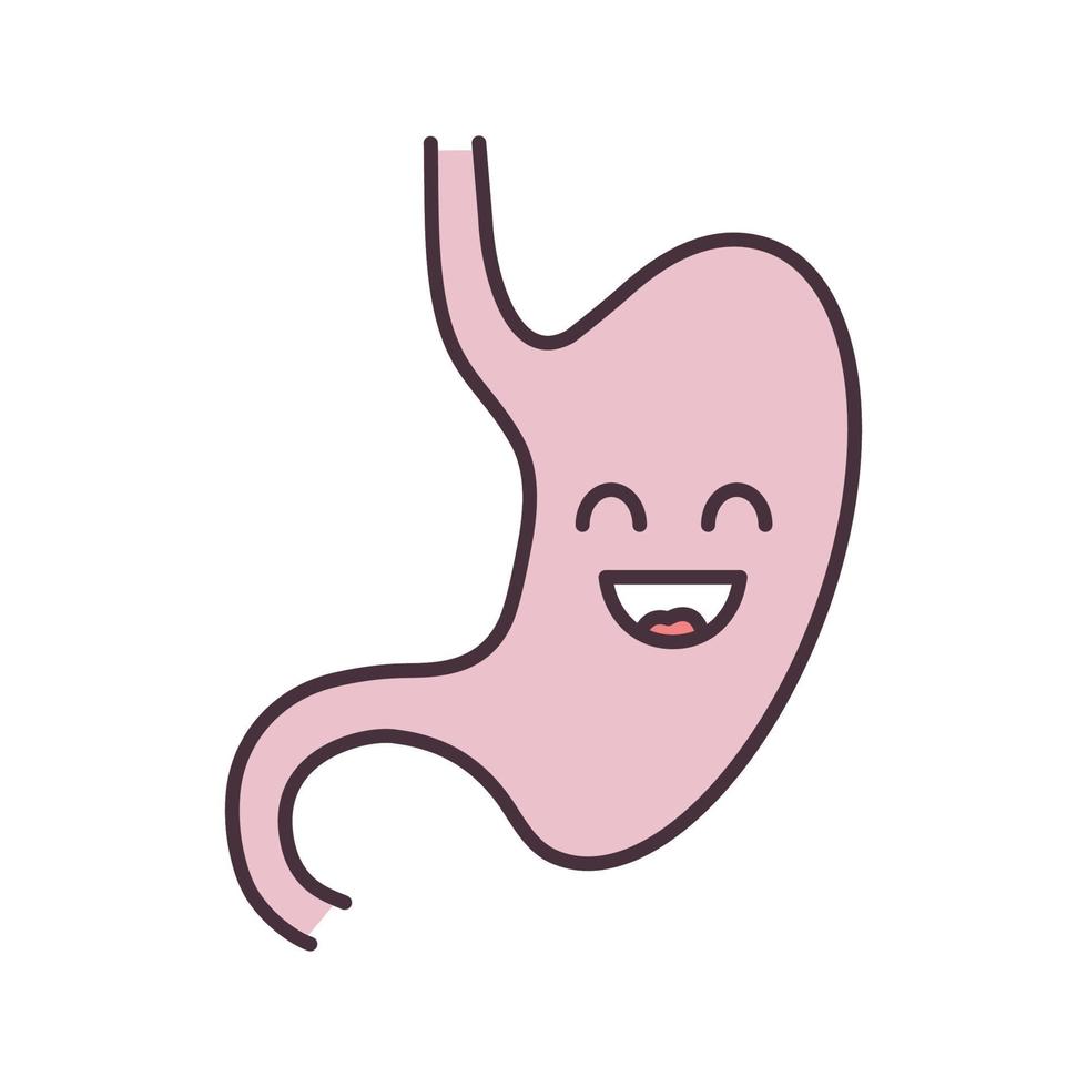 Smiling stomach color icon vector