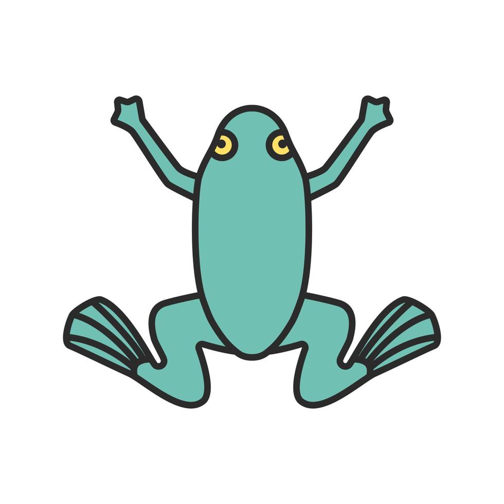 icono de color de rana vector
