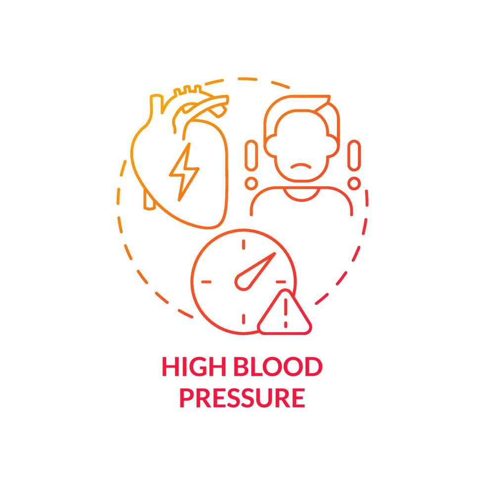 icono del concepto de presión arterial alta vector