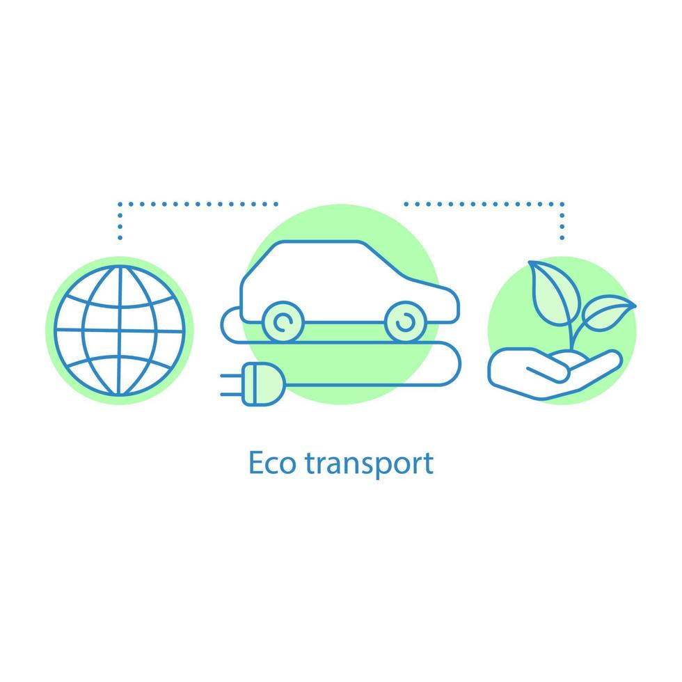 icono del concepto de transporte ecológico vector