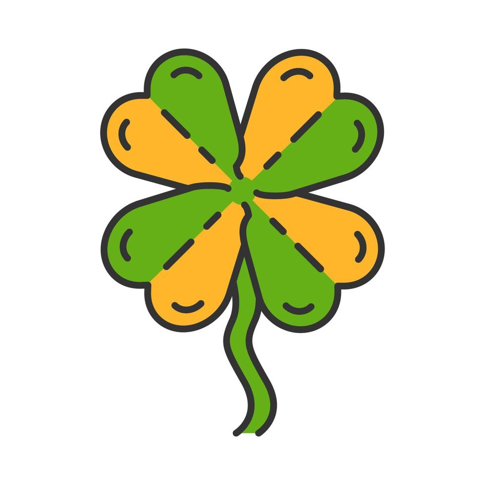 Four-leaf clover color icon vector