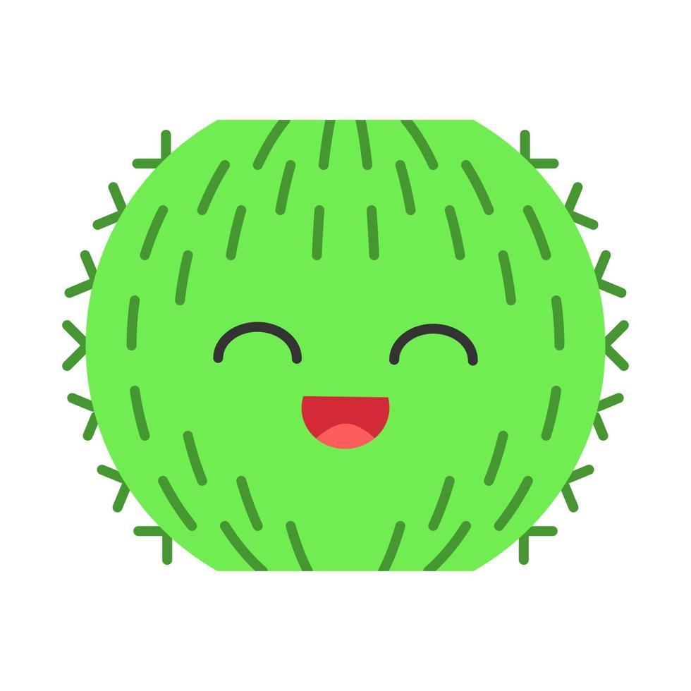 icono de color de sombra larga de diseño plano de cactus de barril vector