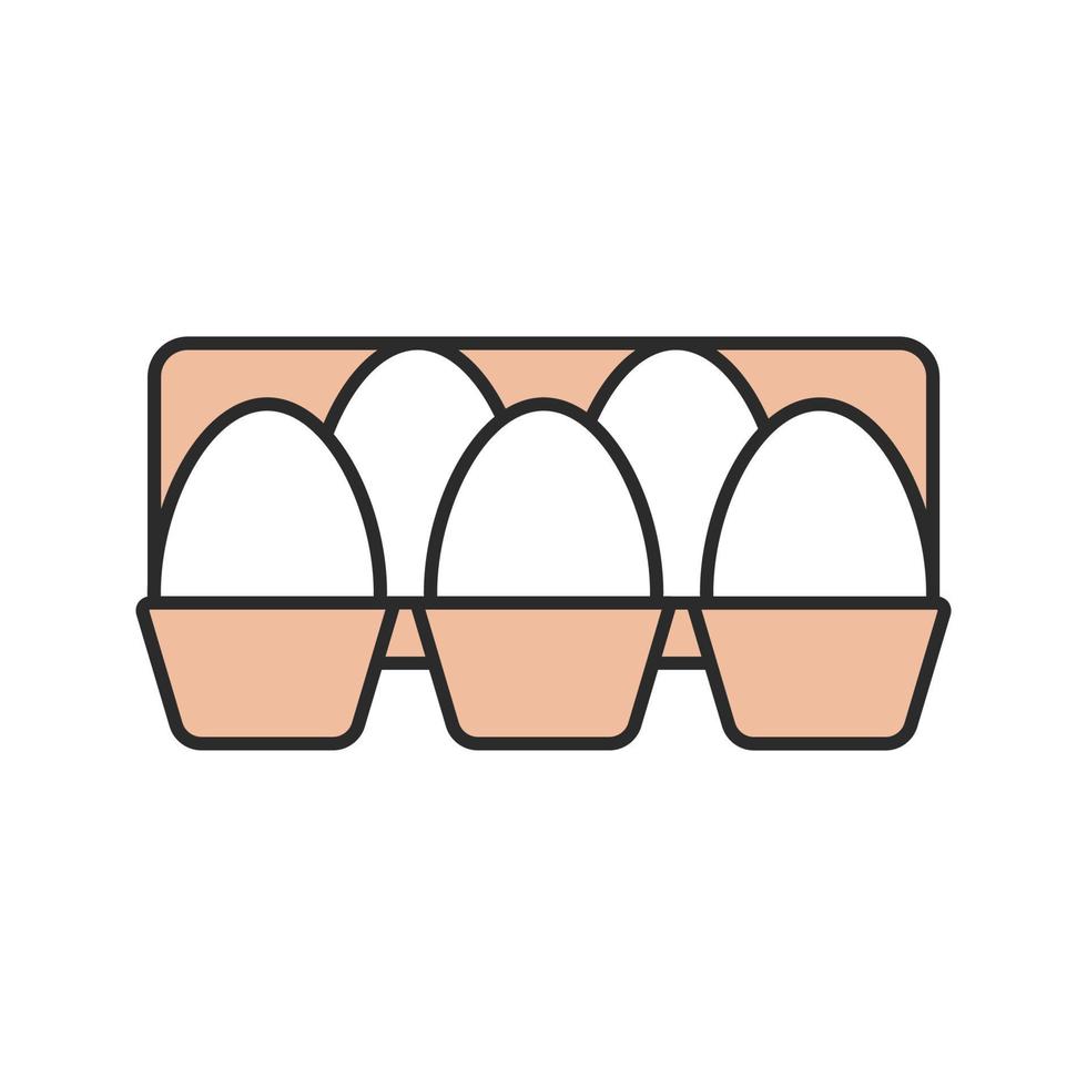 Eggs tray color icon. Isolated vector illustration