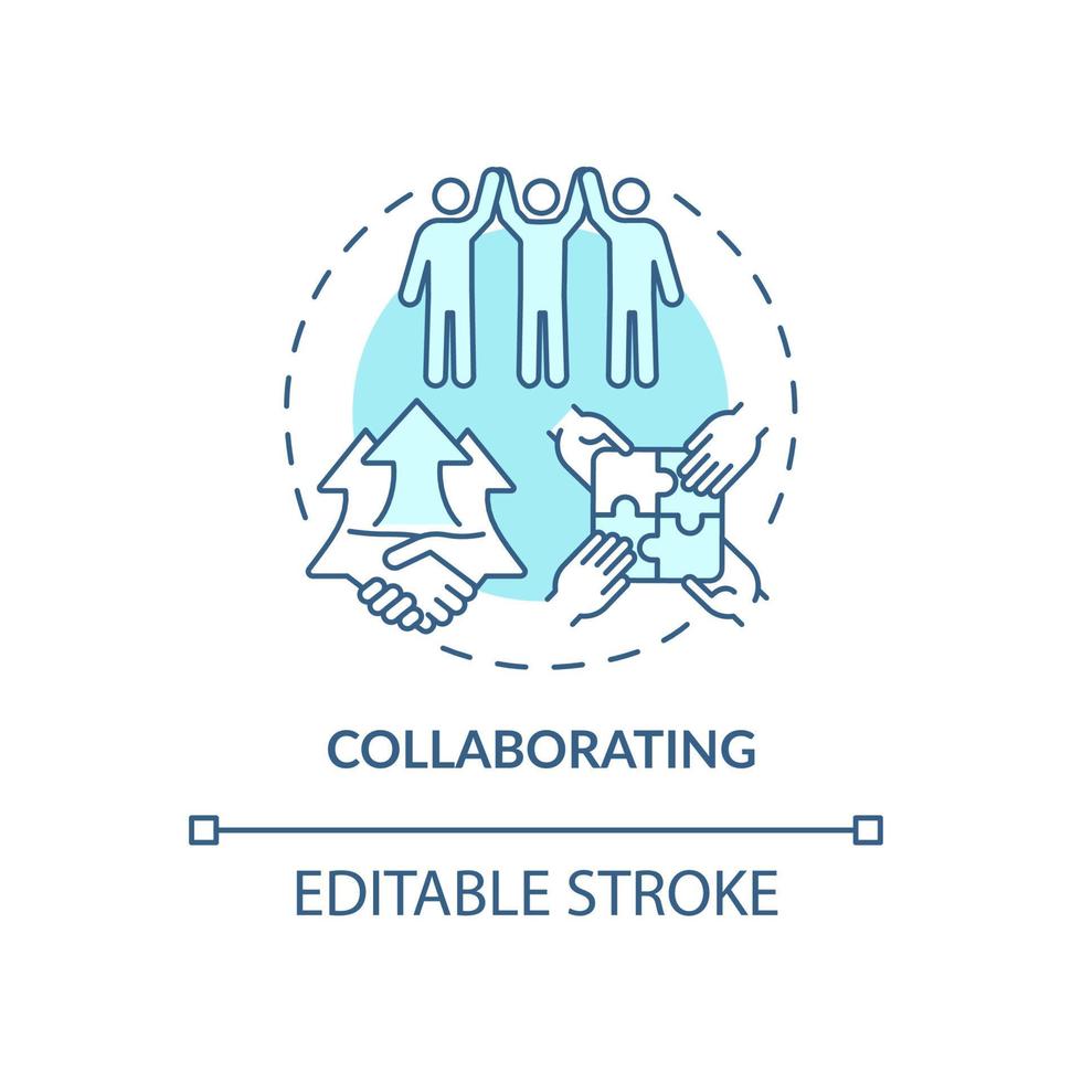 Collaborating blue concept icon vector