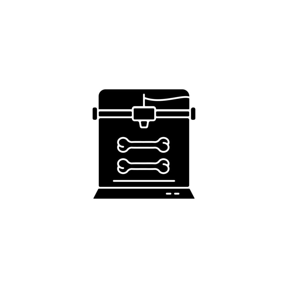 3d bone models printing black glyph icon vector