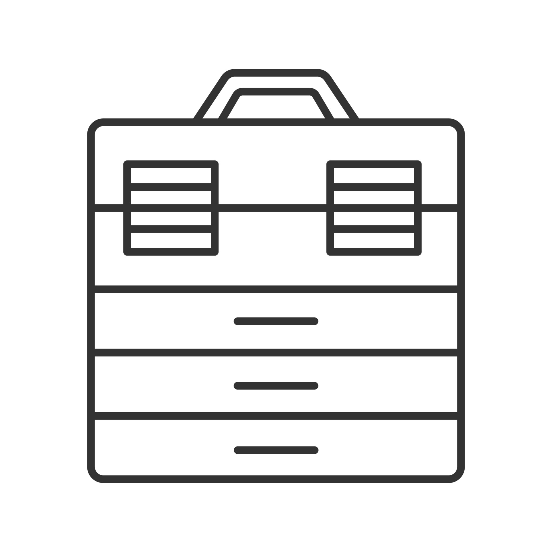 Fishing tackle box linear icon. Thin line illustration. Toolbox