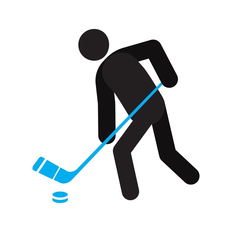 Man playing hockey silhouette icon. Sports. Isolated vector illustration. Healthy lifestyle