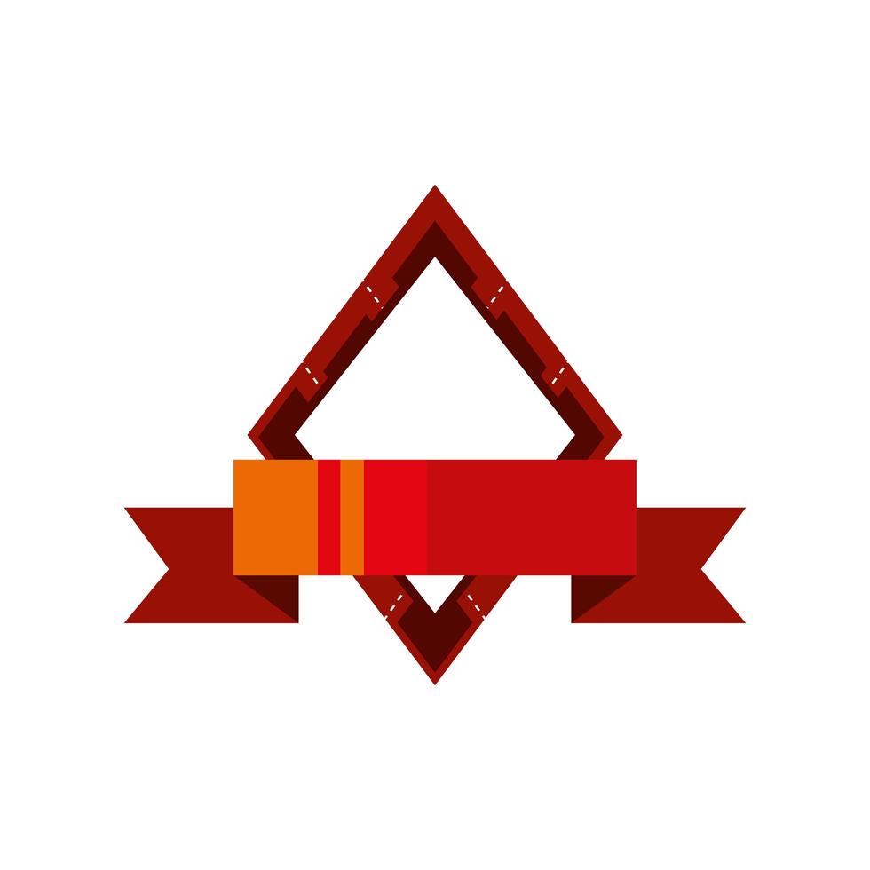geometric frame ribbon vector