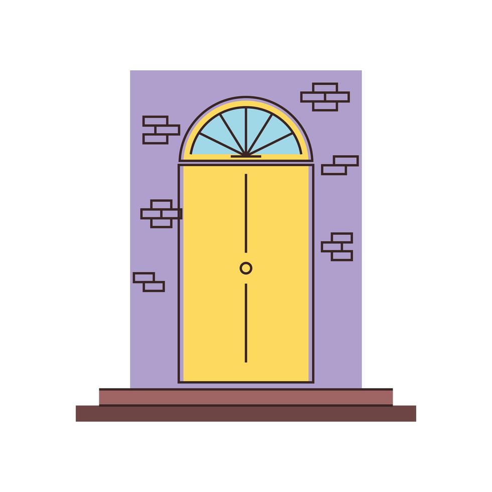 dibujos animados de la puerta principal vector