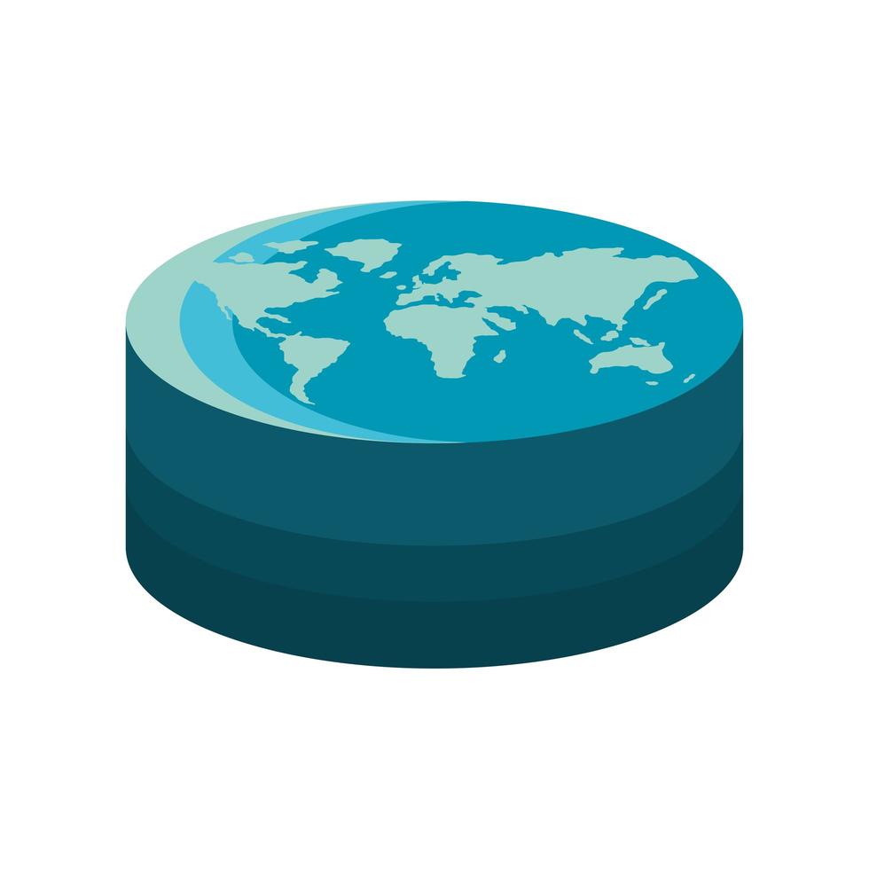 world map isometric vector