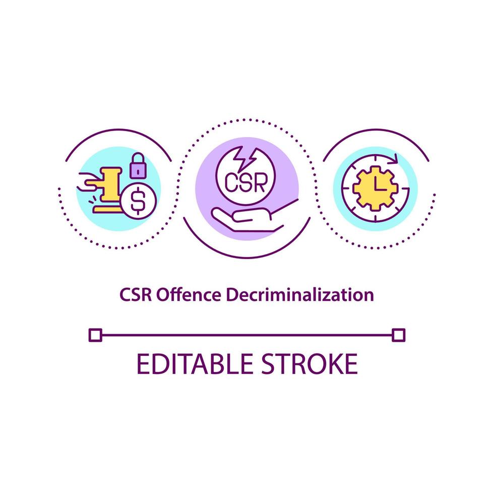 CSR offence decriminalization concept icon vector