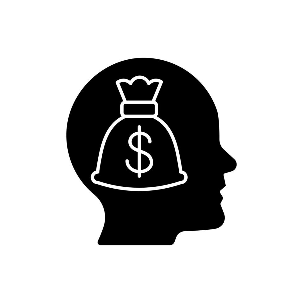 Money reward black glyph icon vector