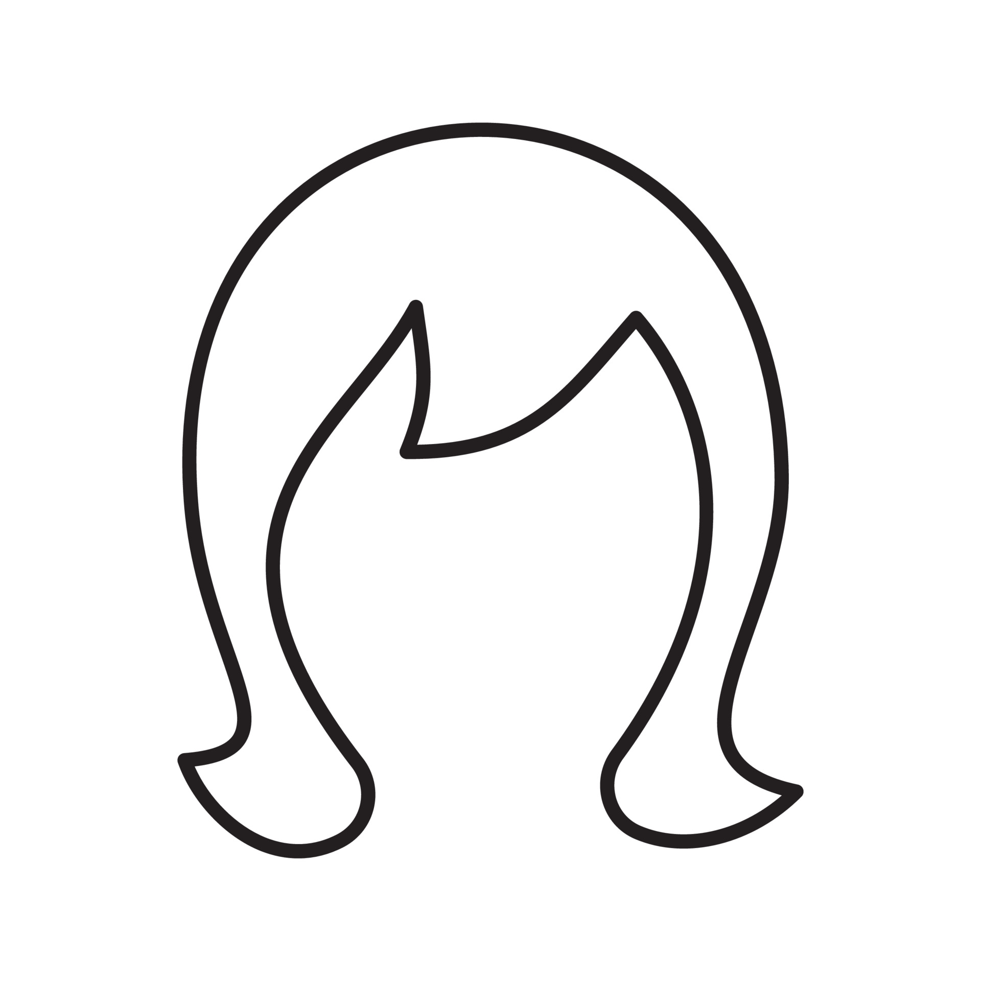 Wig linear icon. Thin line illustration. Periwig. Contour symbol. Vector isolated outline