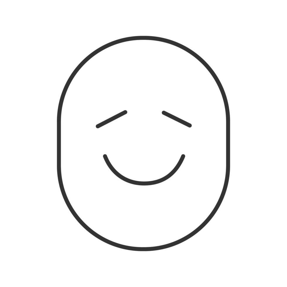 Happy and funny smile linear icon. Thin line illustration. Good mood. Contour symbol. Vector isolated outline drawing