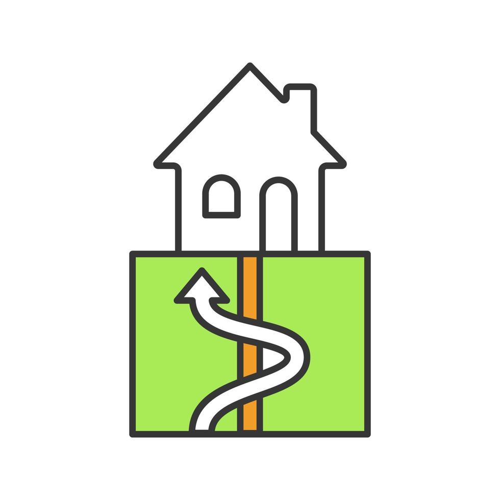 Geothermal energy color icon vector