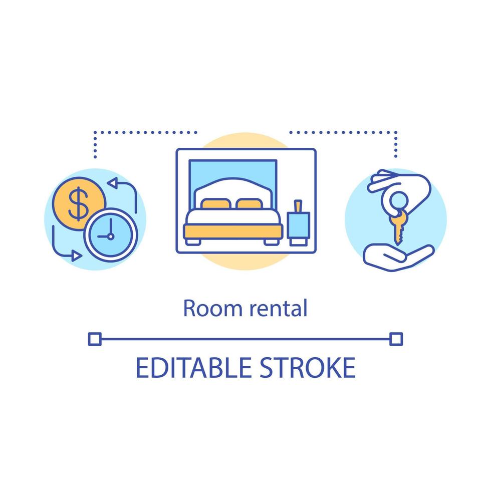 Room rental concept icon vector