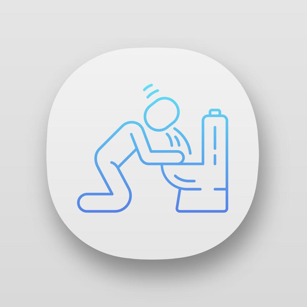 Vomiting, nausea app icon vector