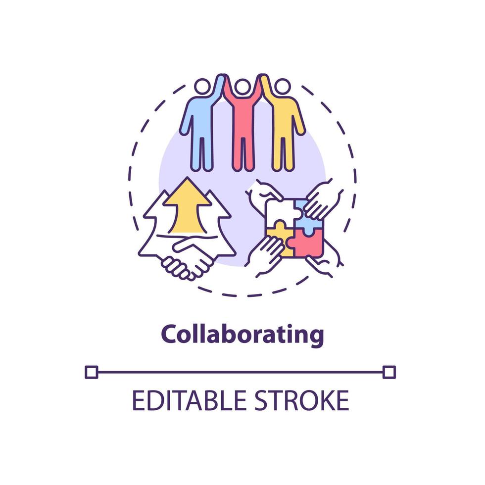 Collaborating concept icon vector