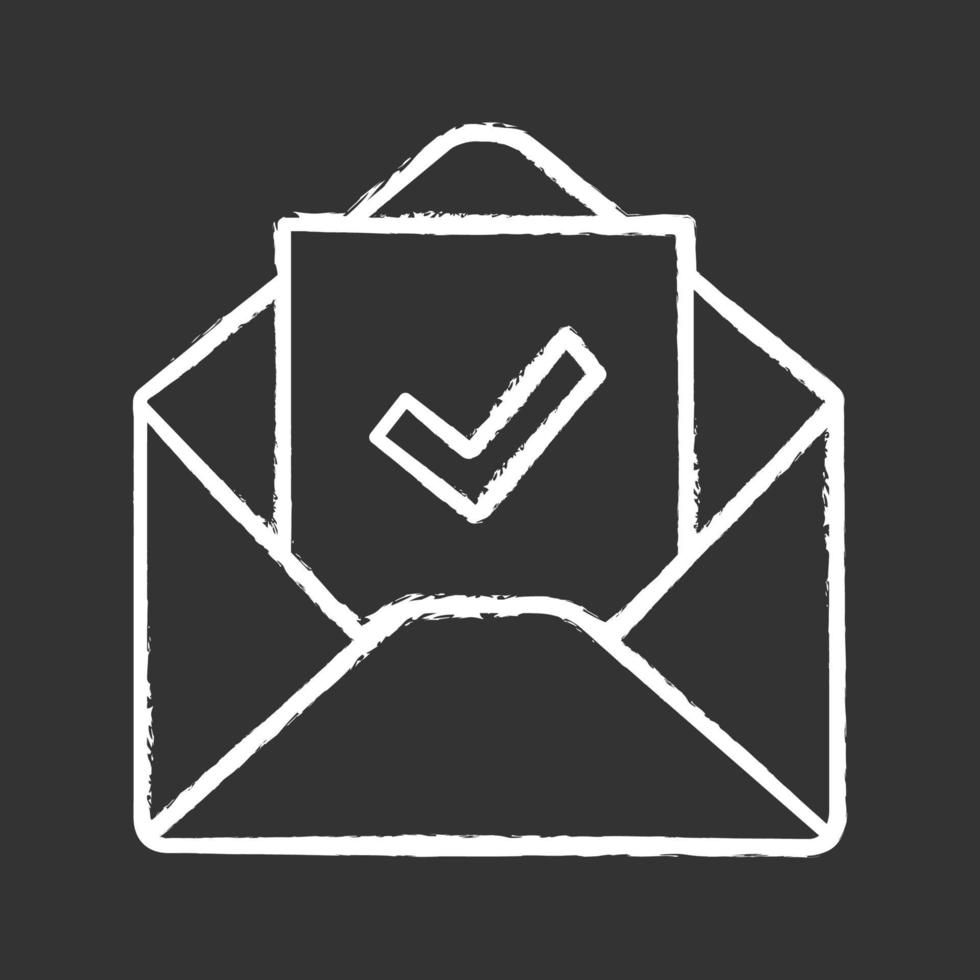 Email confirmation chalk icon vector