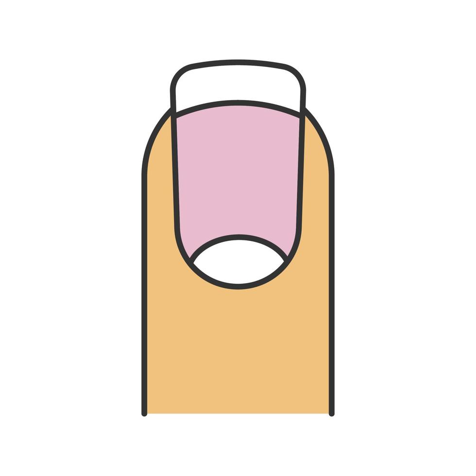 icono de color de manicura francesa. esmalte de uñas. ilustración vectorial aislada vector