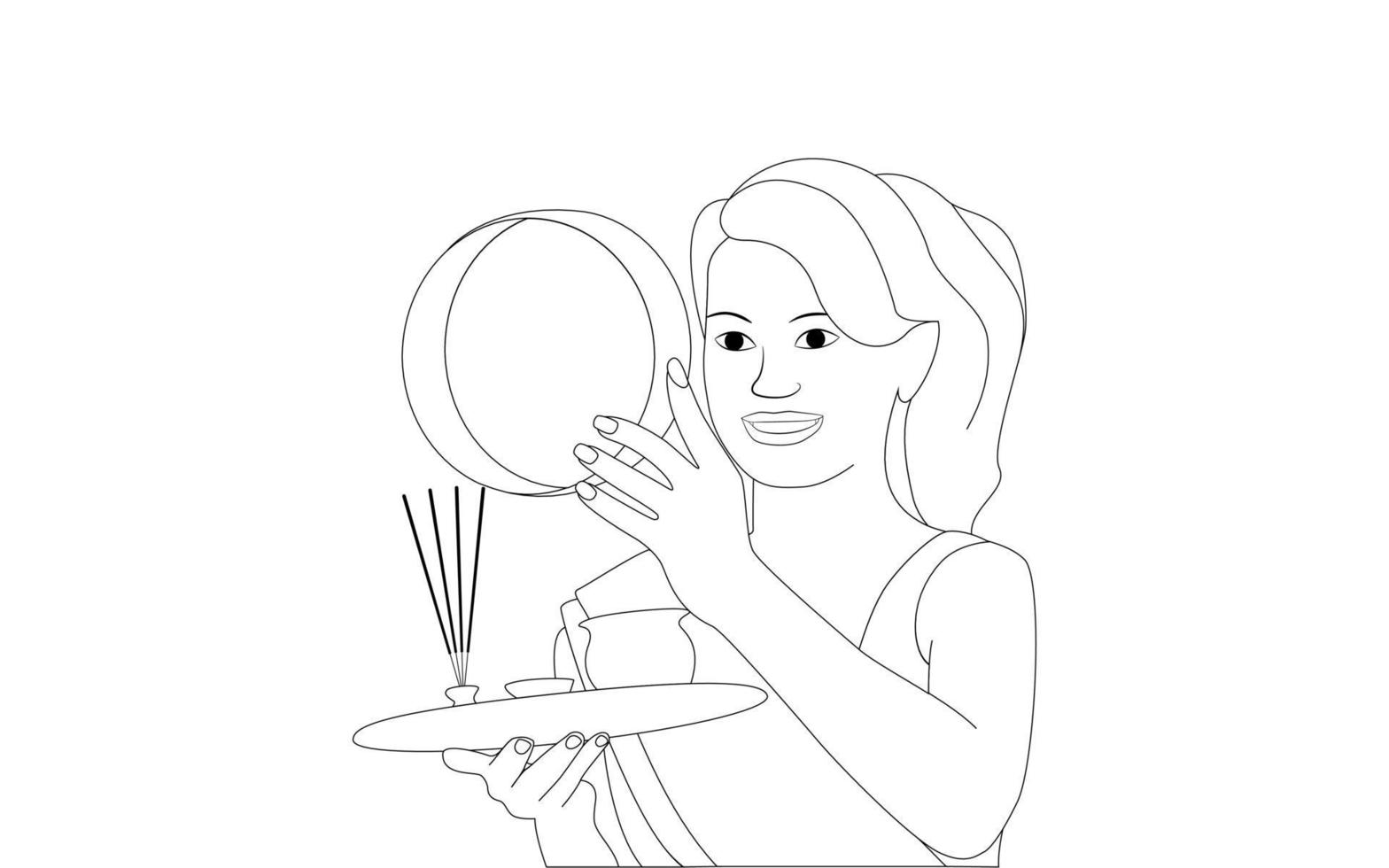 hand drawn character illustration of karwa chauth couple, Happy karva chauth- hand drawn character drawing of couple cebrating karwa chauth. vector