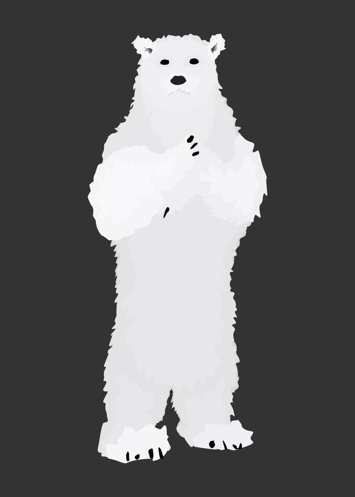 polar bear stands on its hind legs. wild animal vector