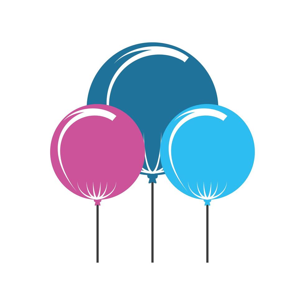 colored balloons party vector