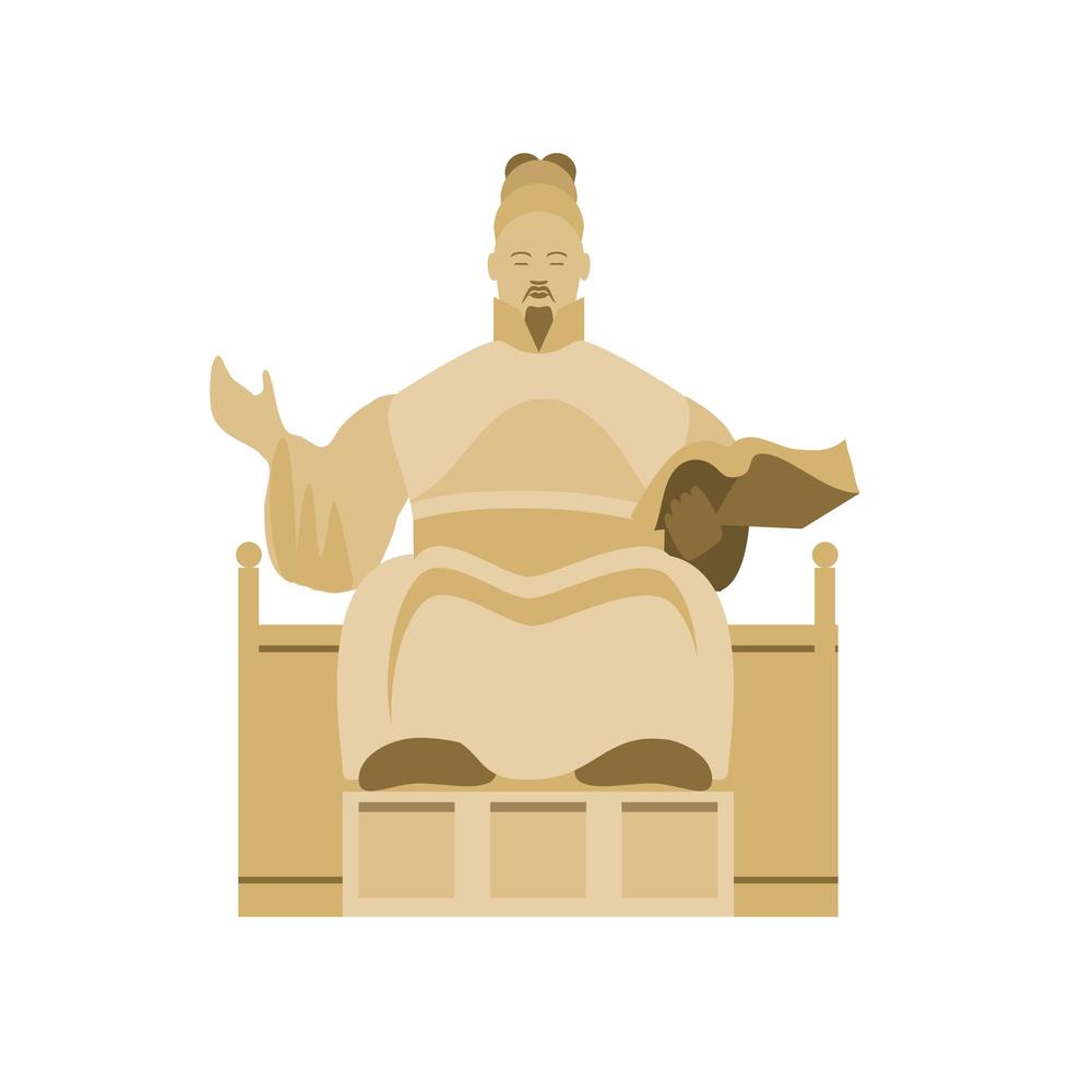 statue of king sejong vector