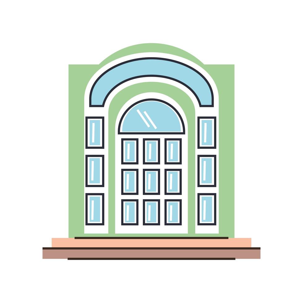 arch door with glass vector