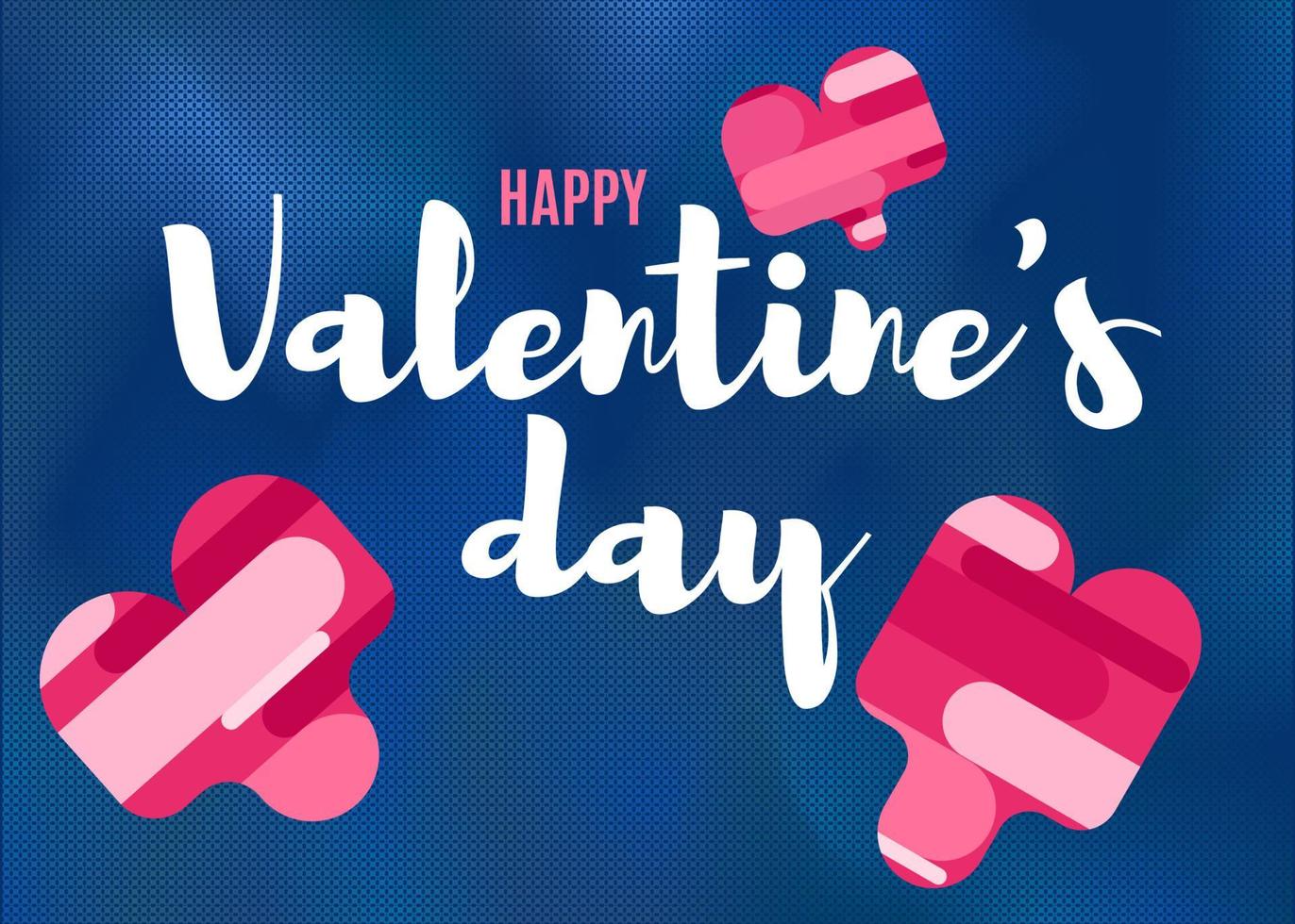 bright poster valentines day with hearts vector