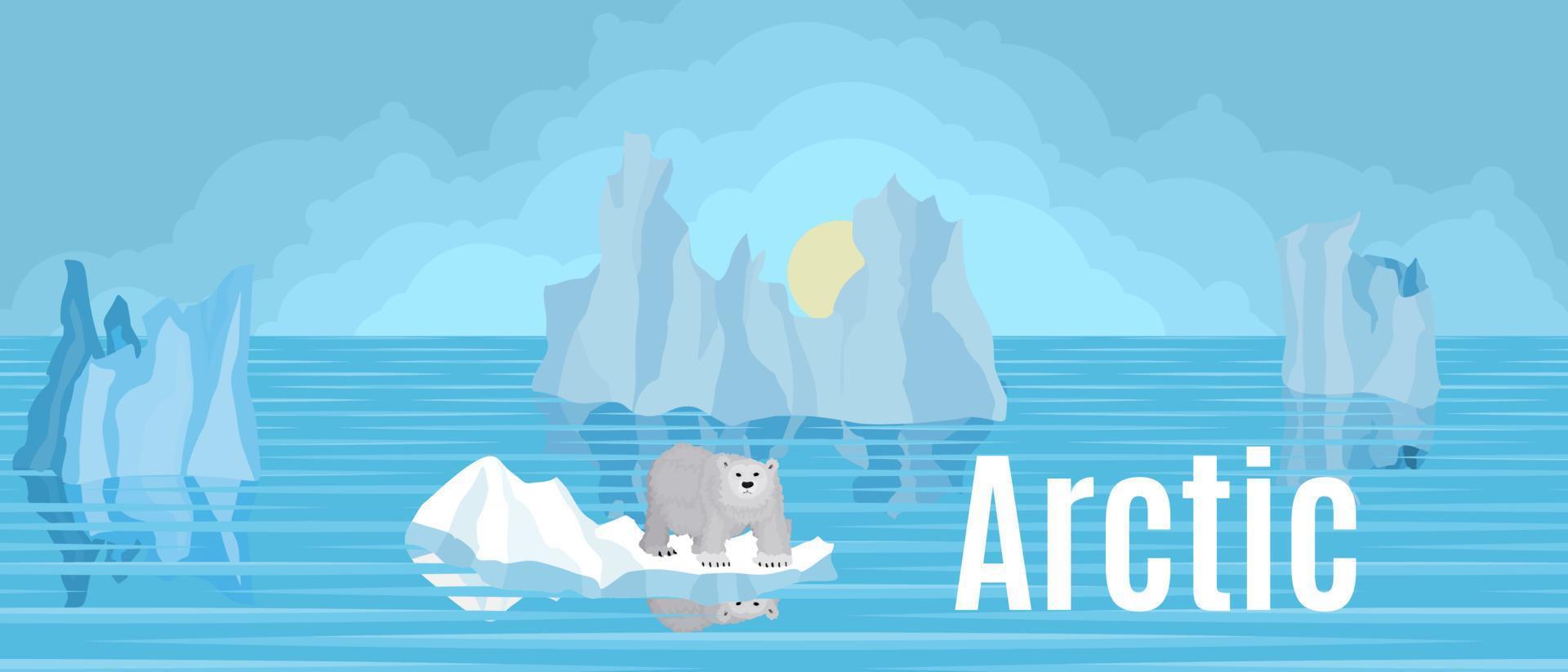 Arctic bear on an ice floe in the north vector