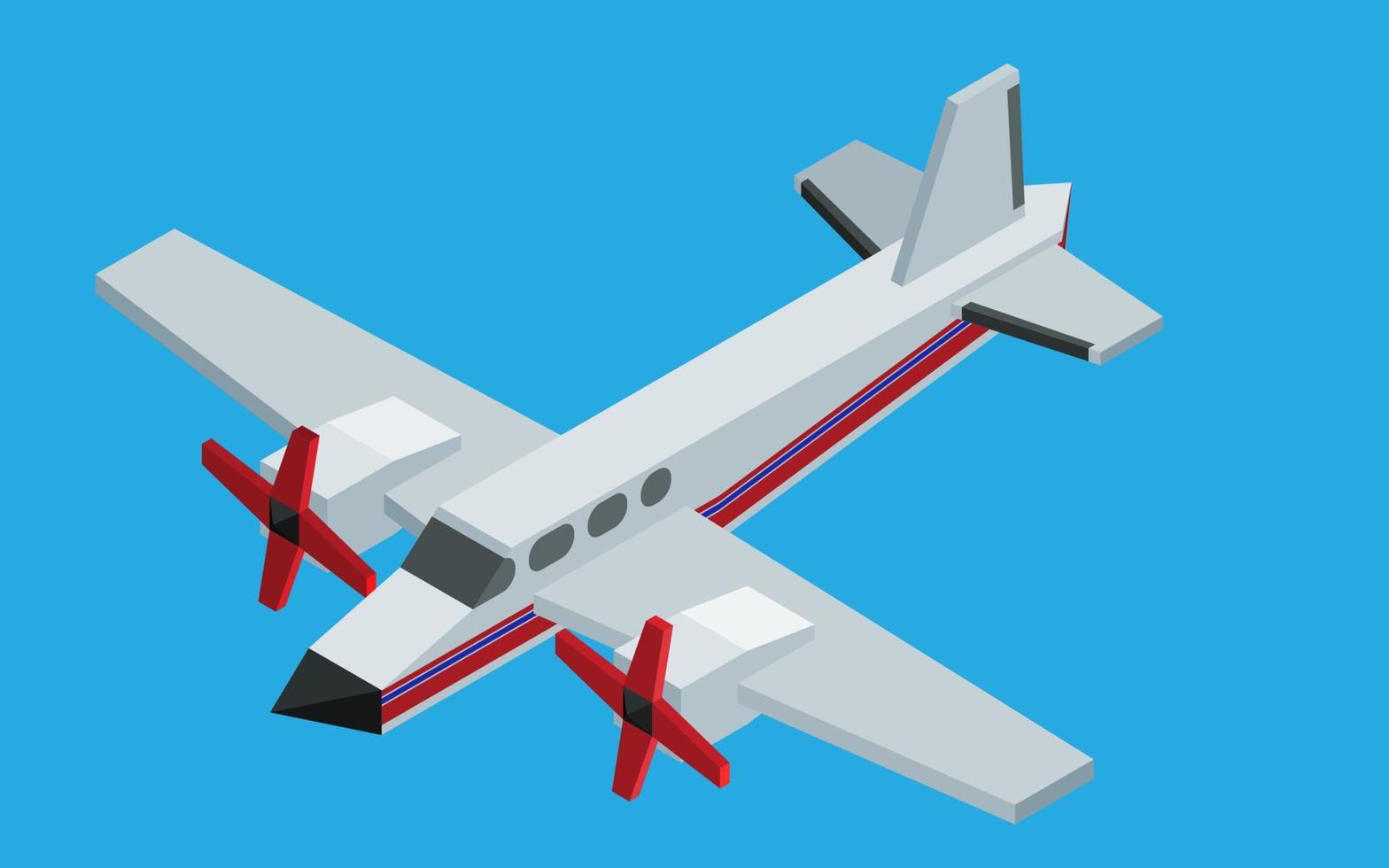 small private airline isometric model vector