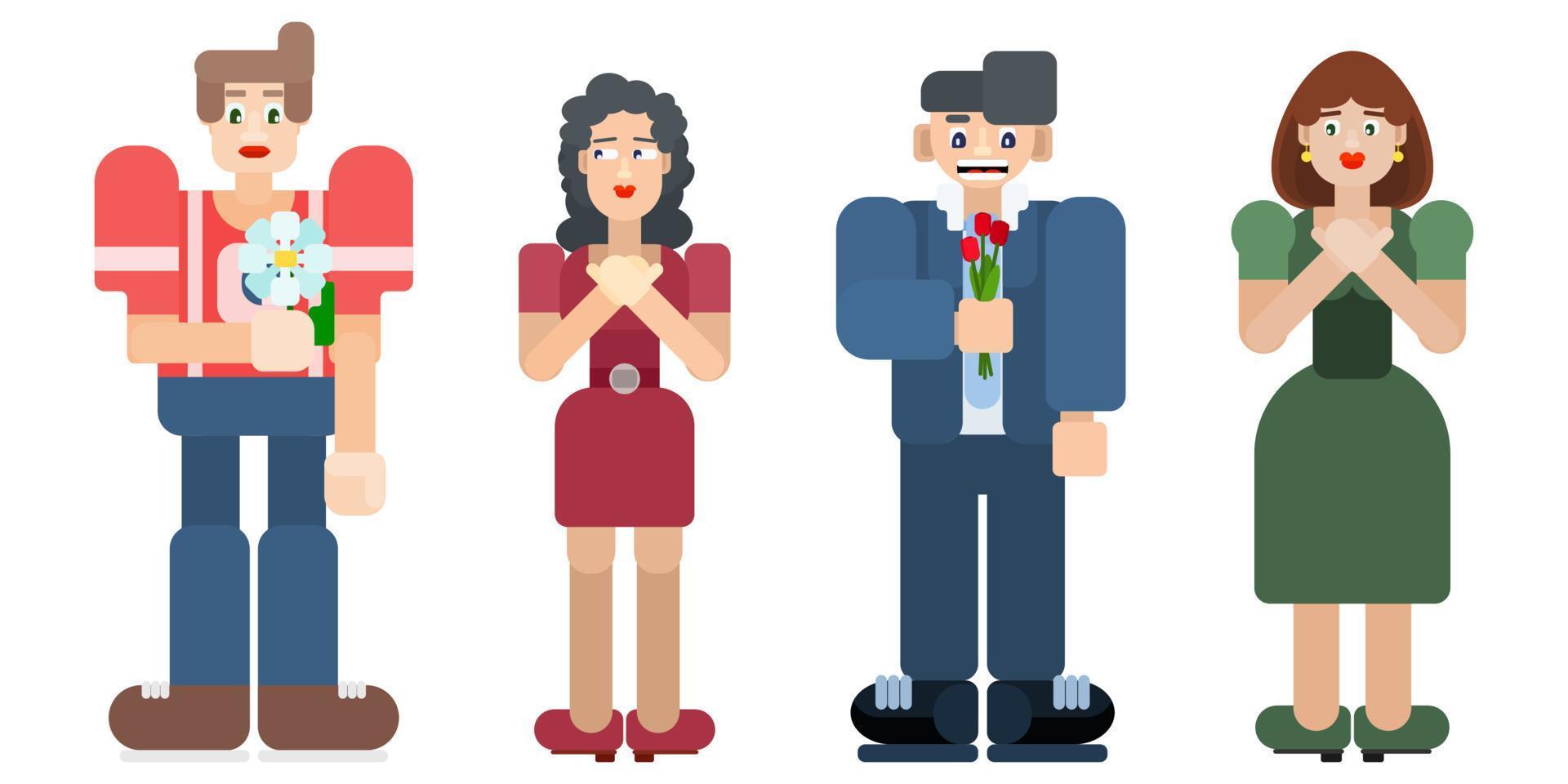 people in love. flat style on a white background vector