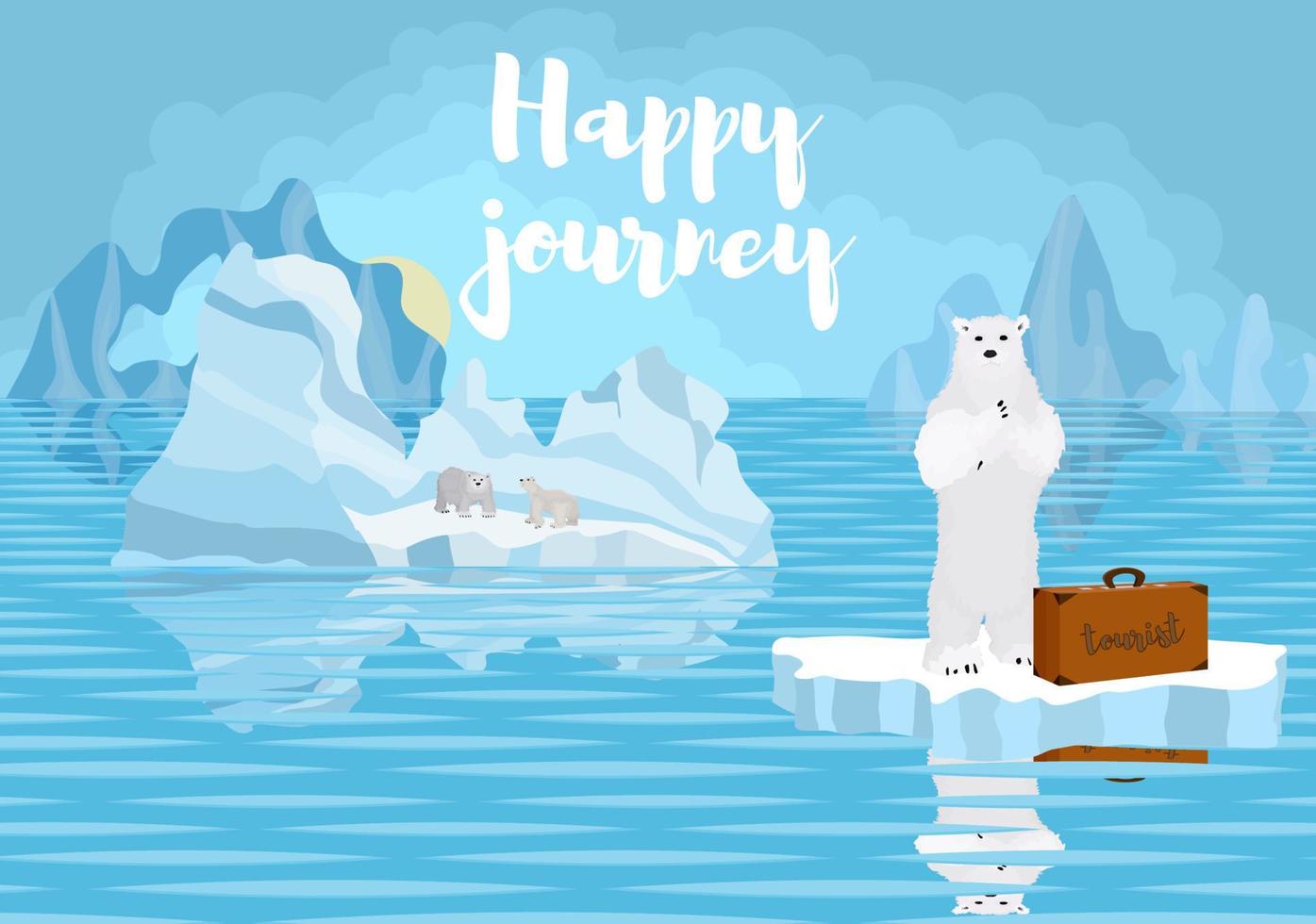 global warming save animals. polar bears. vector