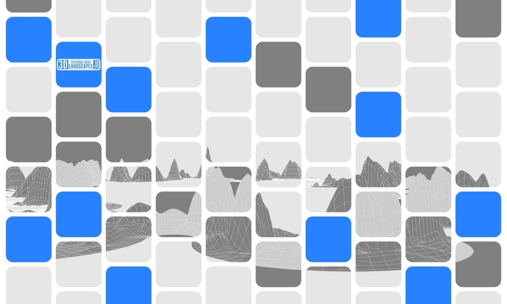 abstracción de cubos poligonales montañas vector