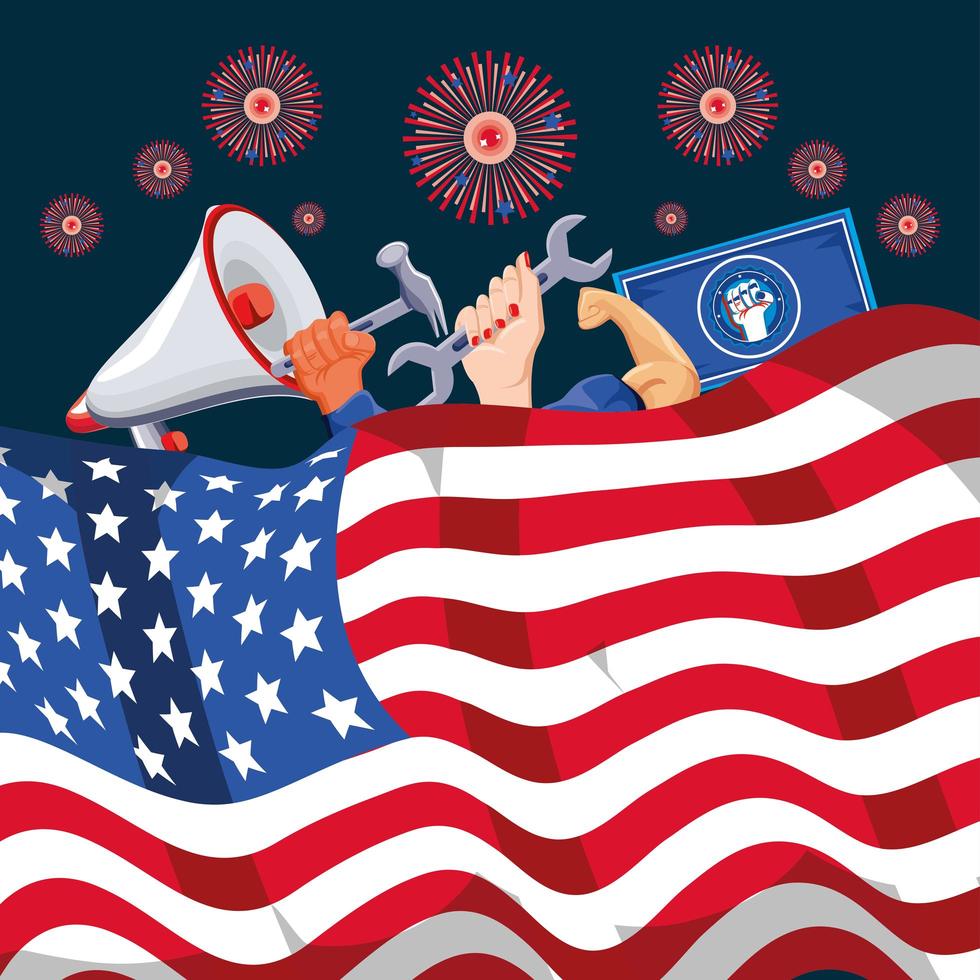 labor day theme vector