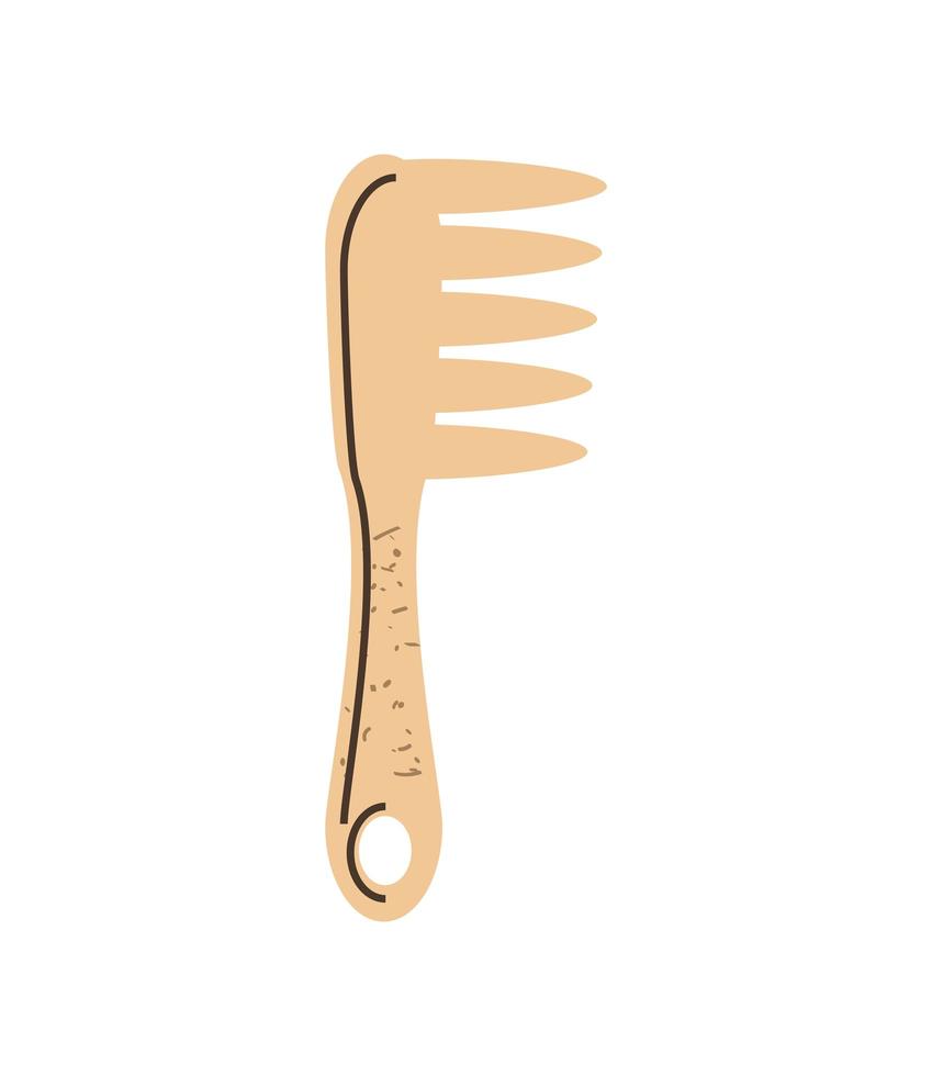 wood comb accessory vector