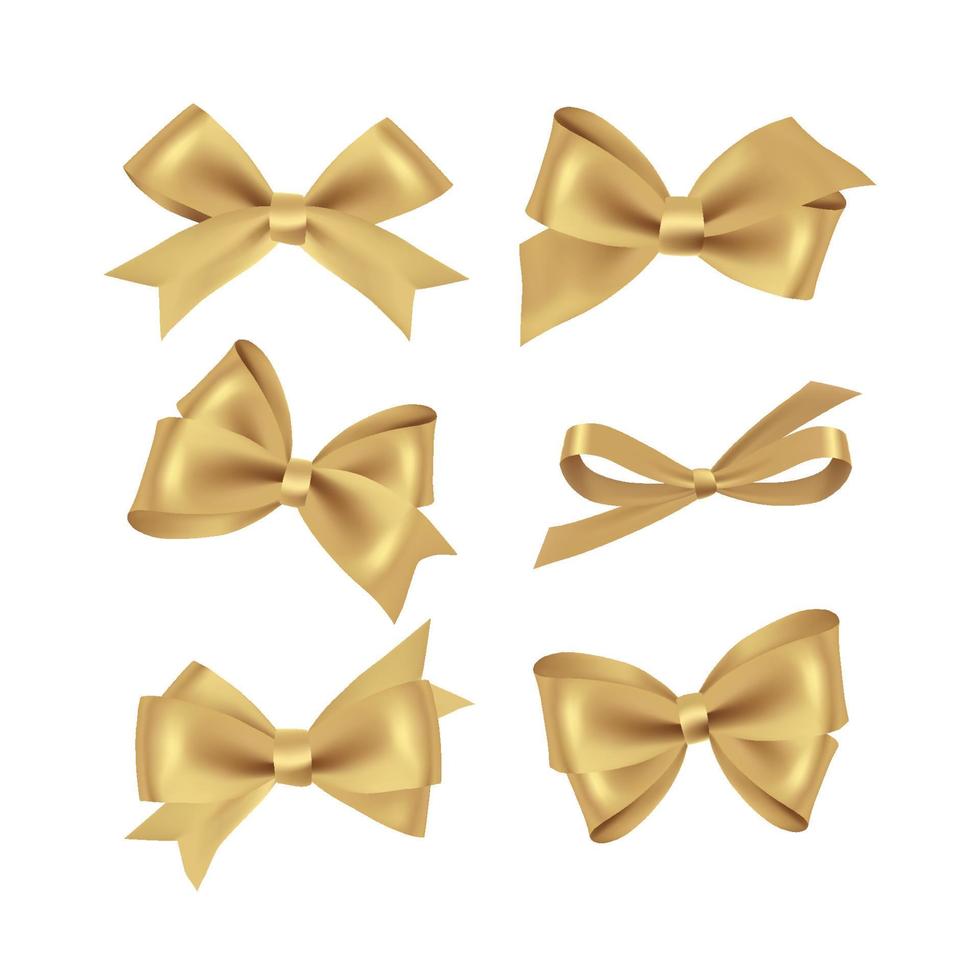 Beautiful Golden Bow Ribbon vector