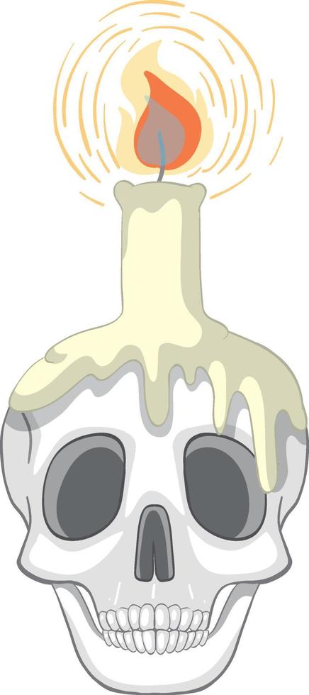 Light candle melting on skull vector