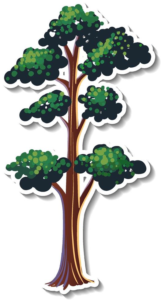 Tree sticker isolated on white background vector