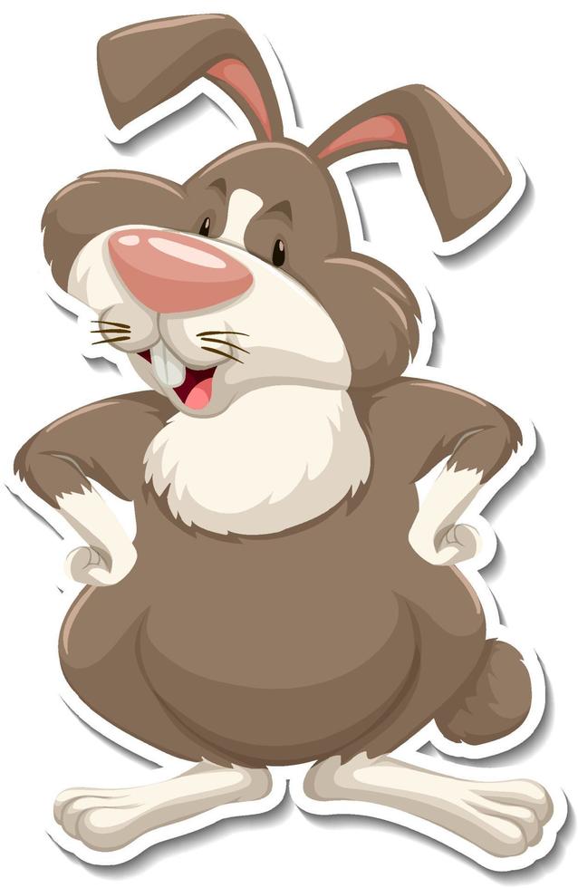 Rabbit cartoon character on white background vector