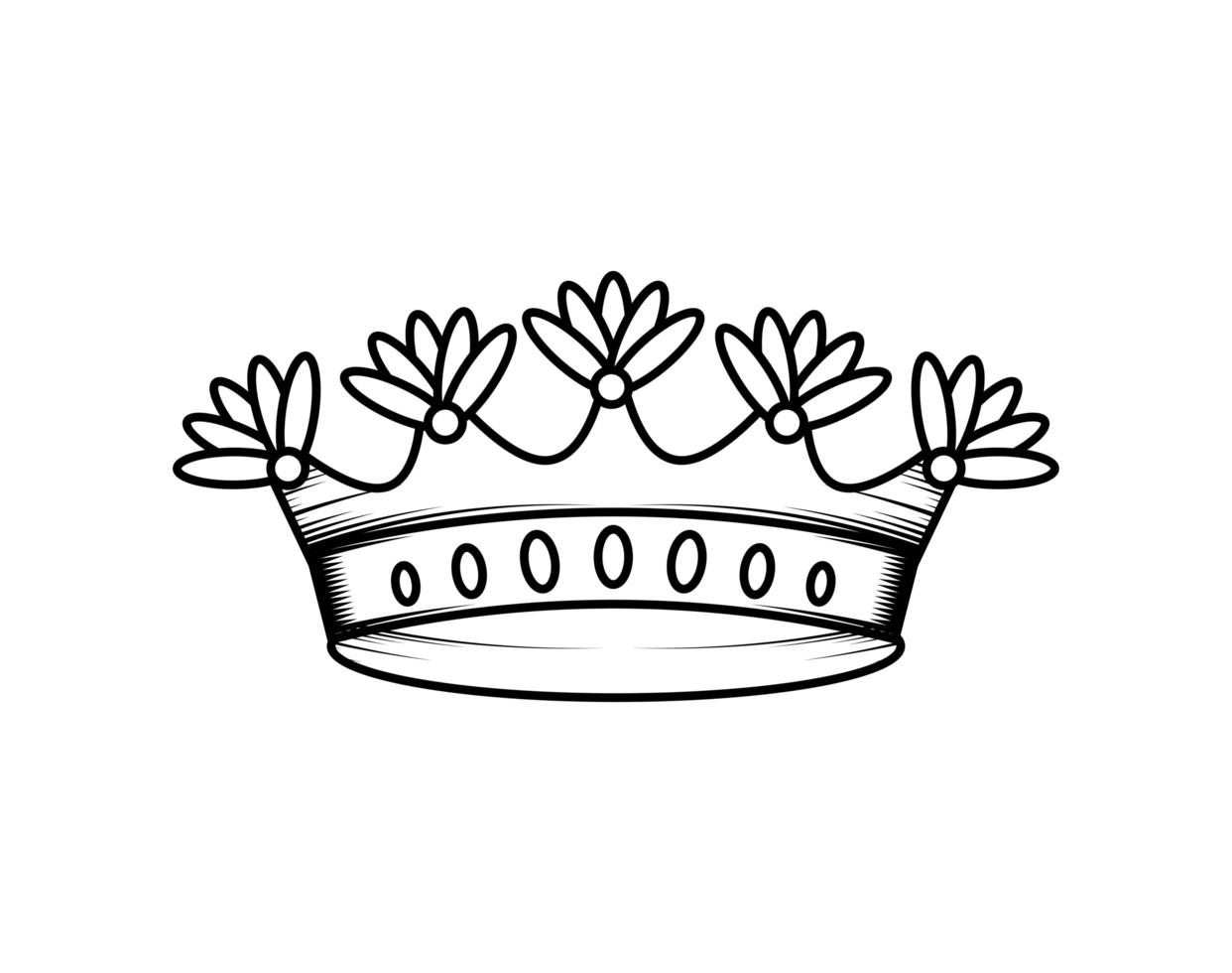 crown heraldic icon vector