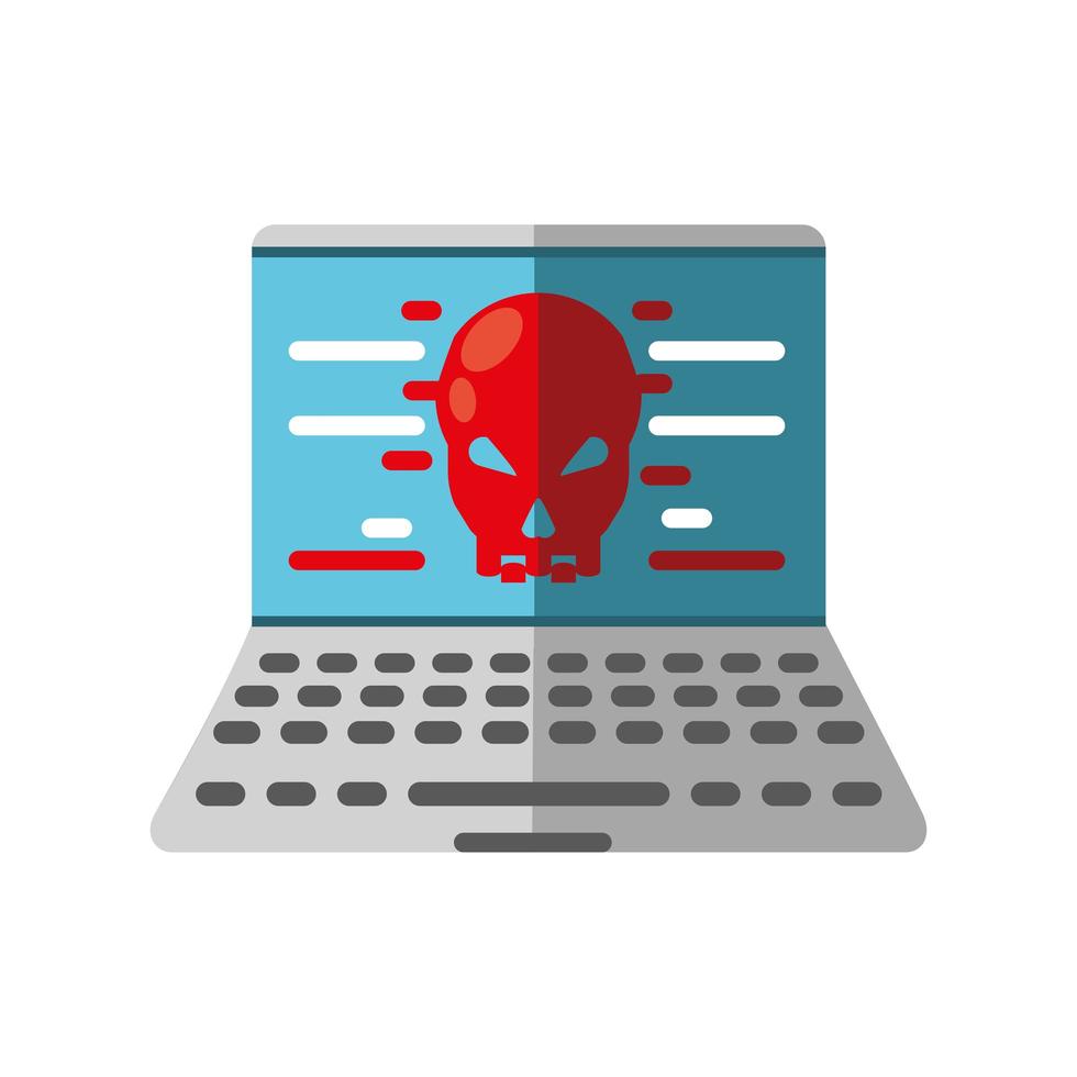 laptop cyber crime vector
