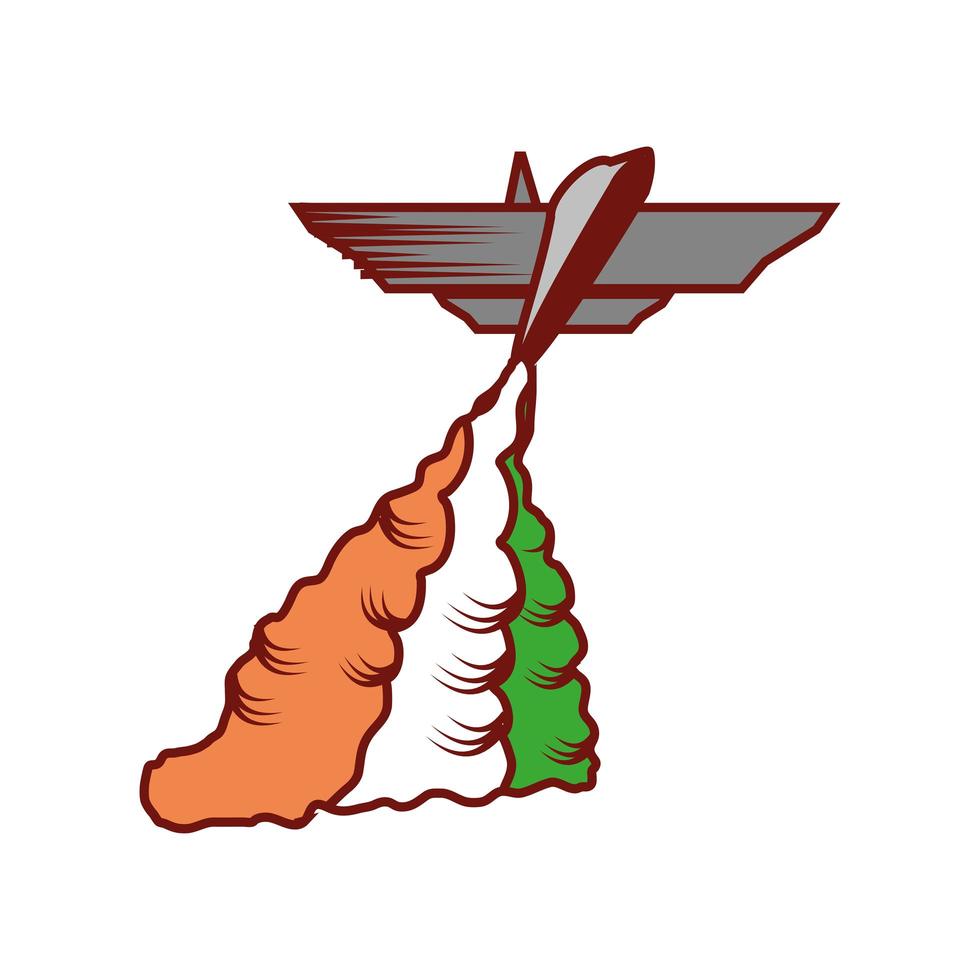 plane with the flag of india vector