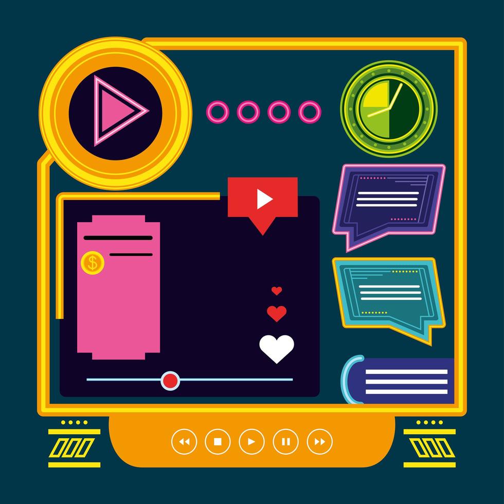 streaming screen design vector