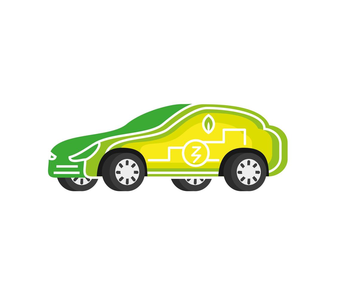 vehículo eléctrico verde vector