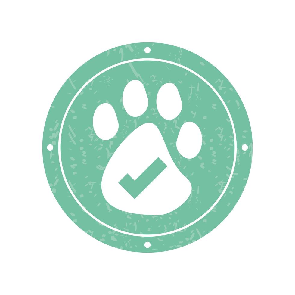 pet paw stamp vector