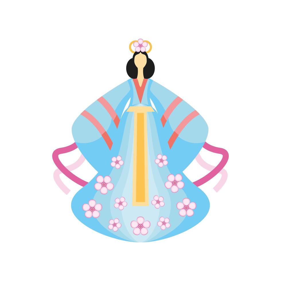 chinese woman in traditional clothes vector