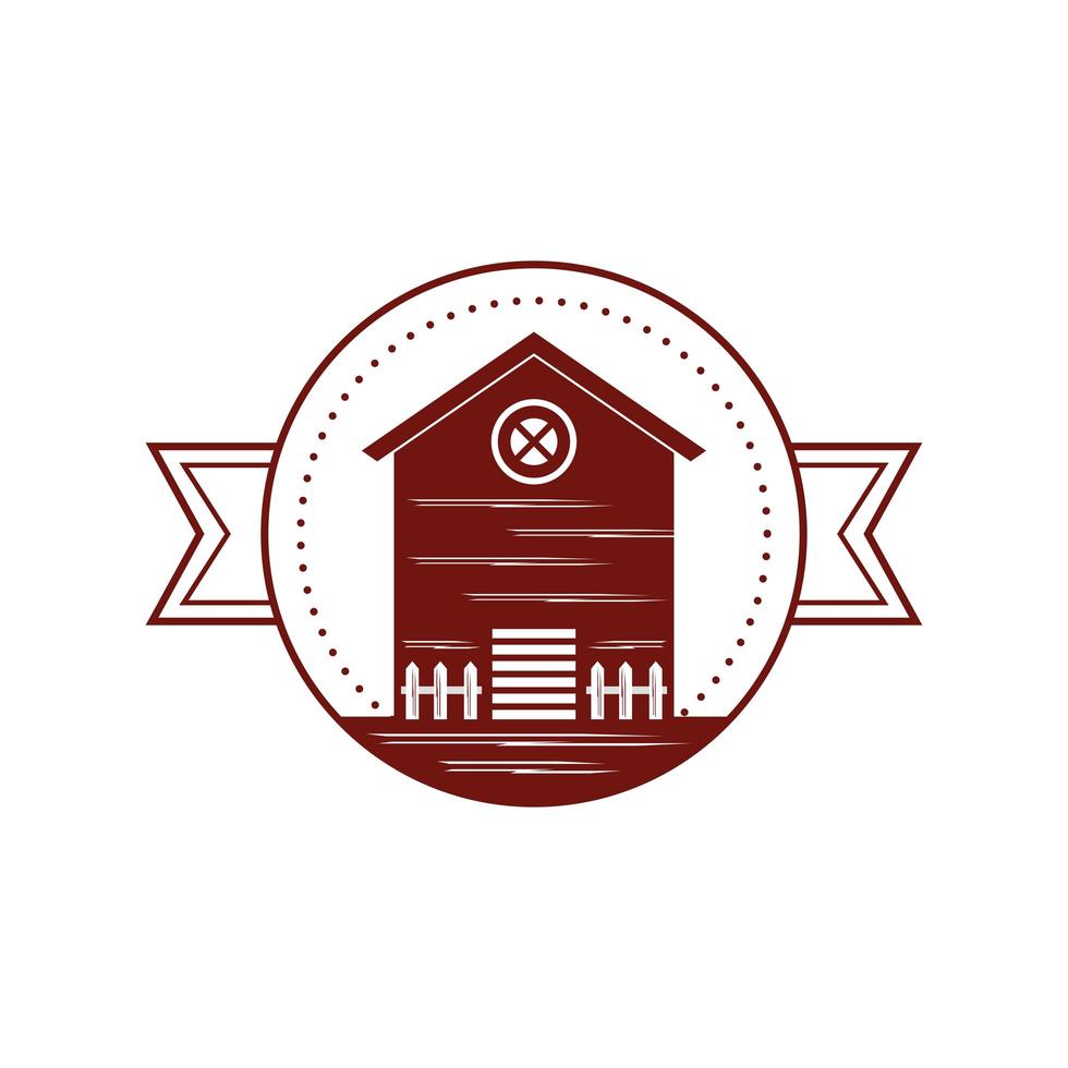 farm barn label vector